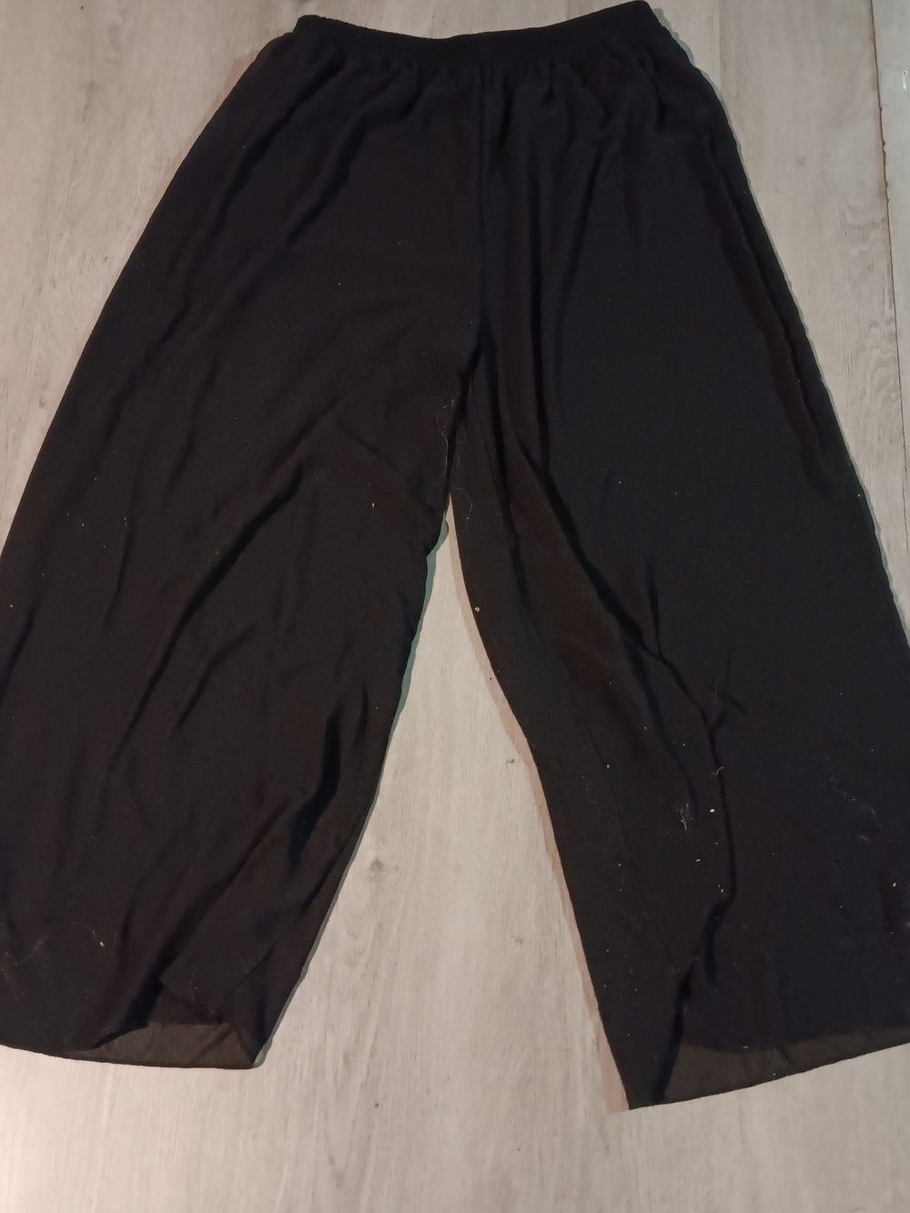 Black Wide Leg Elastic Waist Pants